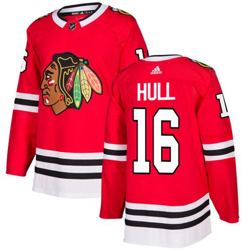 Adidas Men Chicago Blackhawks 16 Bobby Hull Red Home Authentic Stitched NHL Jersey